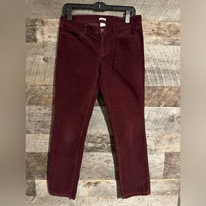J crew corduroy pants, burgundy color